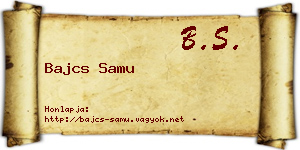 Bajcs Samu névjegykártya